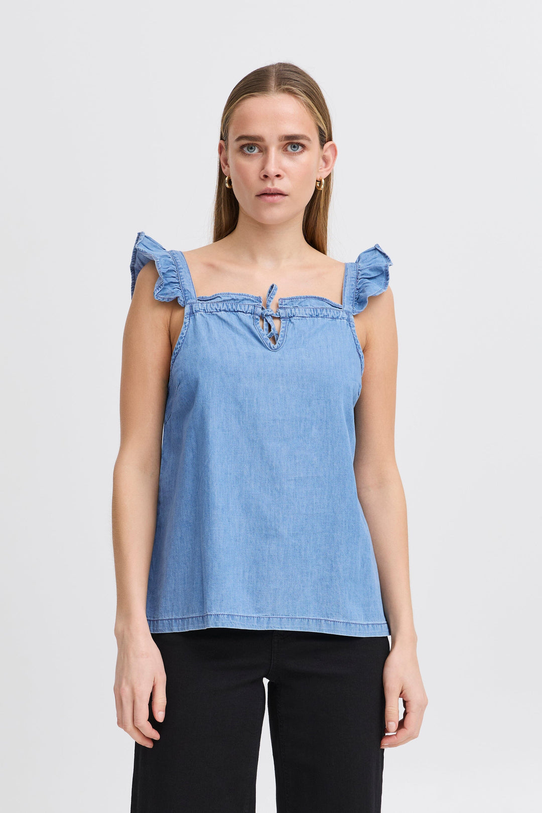 Forudbestilling - Ichi - Ihbarcy To 20122681 - 204346 Light Blue Chambray Bluser 