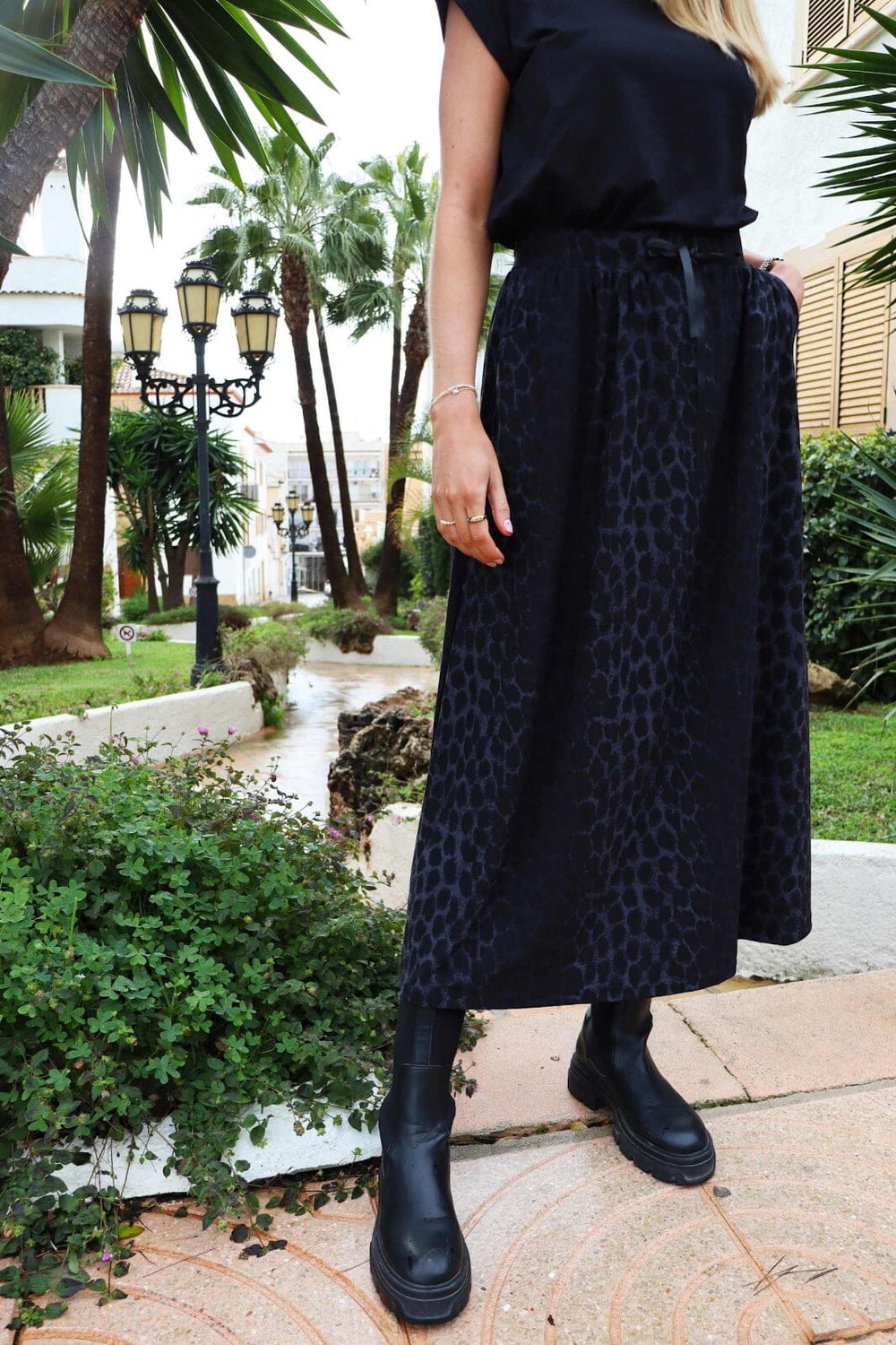Liberte - Alma-Loose-Skirt 9582 - Dark Grey Leo