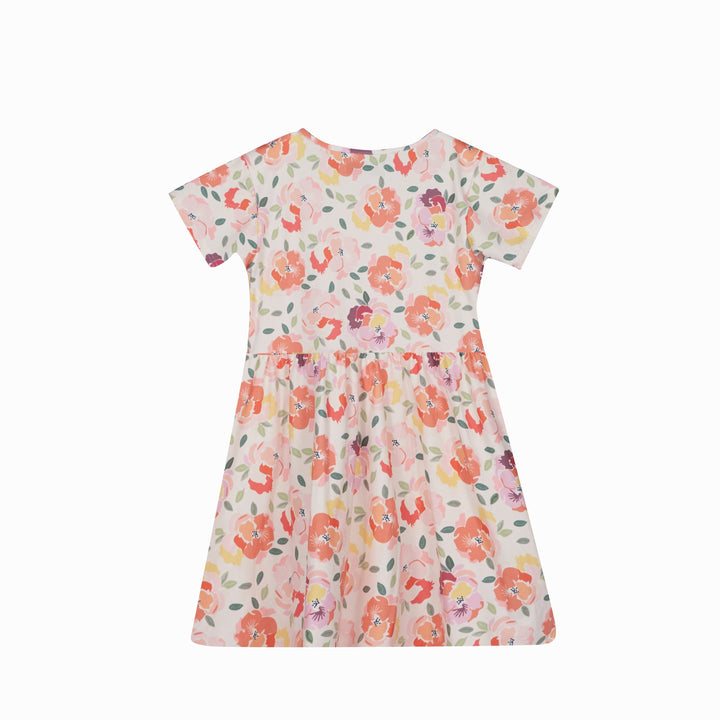 Forudbestilling - Liberte Ami - Alma-Ss-Babydoll-Dress (Kids) - Creamy Peach Flower Kjoler 