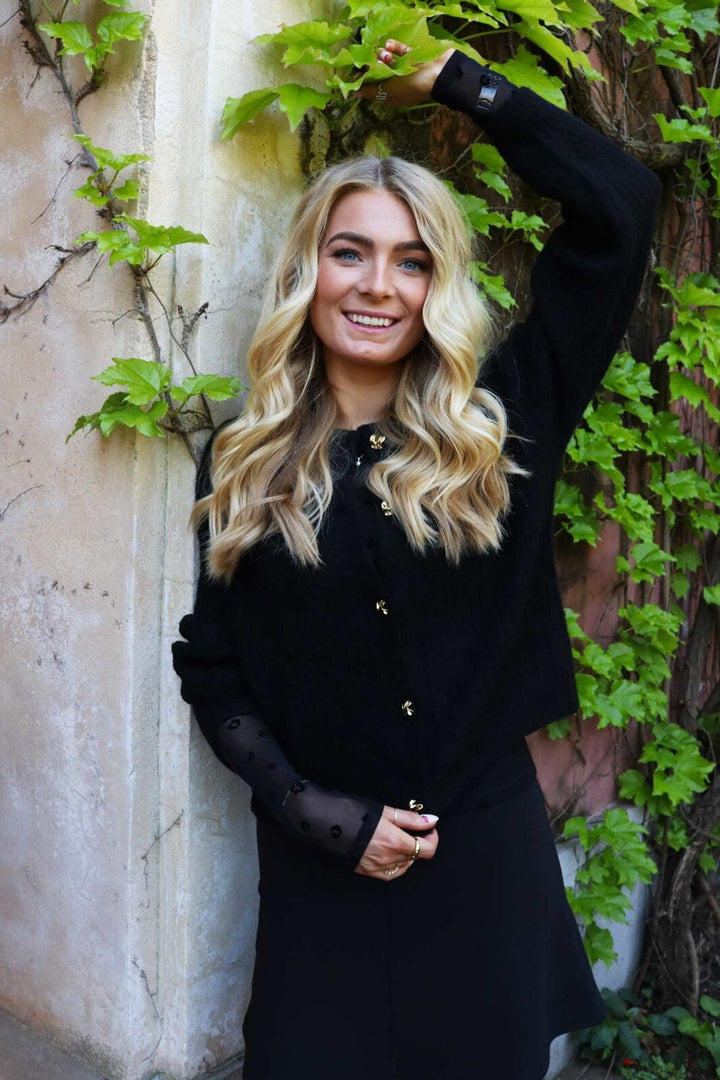 Forudbestilling - Liberte - Fro O-Neck Cardigan 22260 - Black