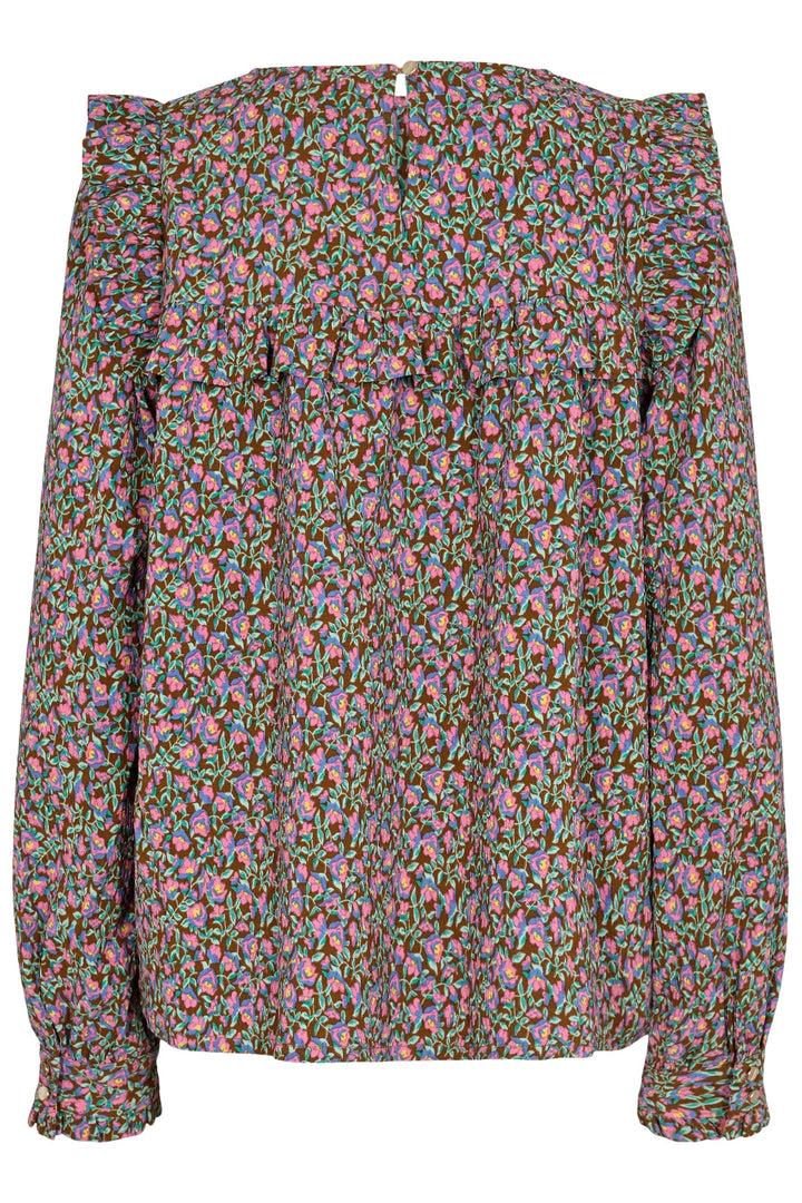 Forudbestilling - Liberte - Heather-Ls-Blouse - Pink Brown Flower (Oktober) Bluser 