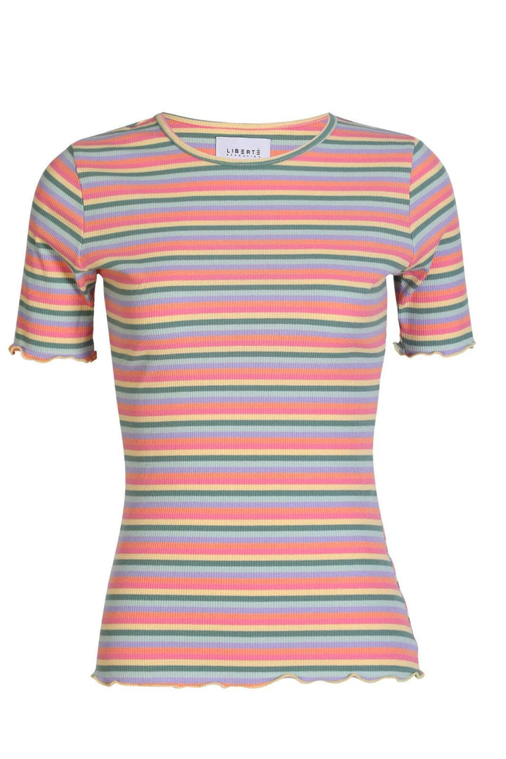Liberte - Natalia-Ss-Blouse 9971 - Multi Orange Pink Stripe