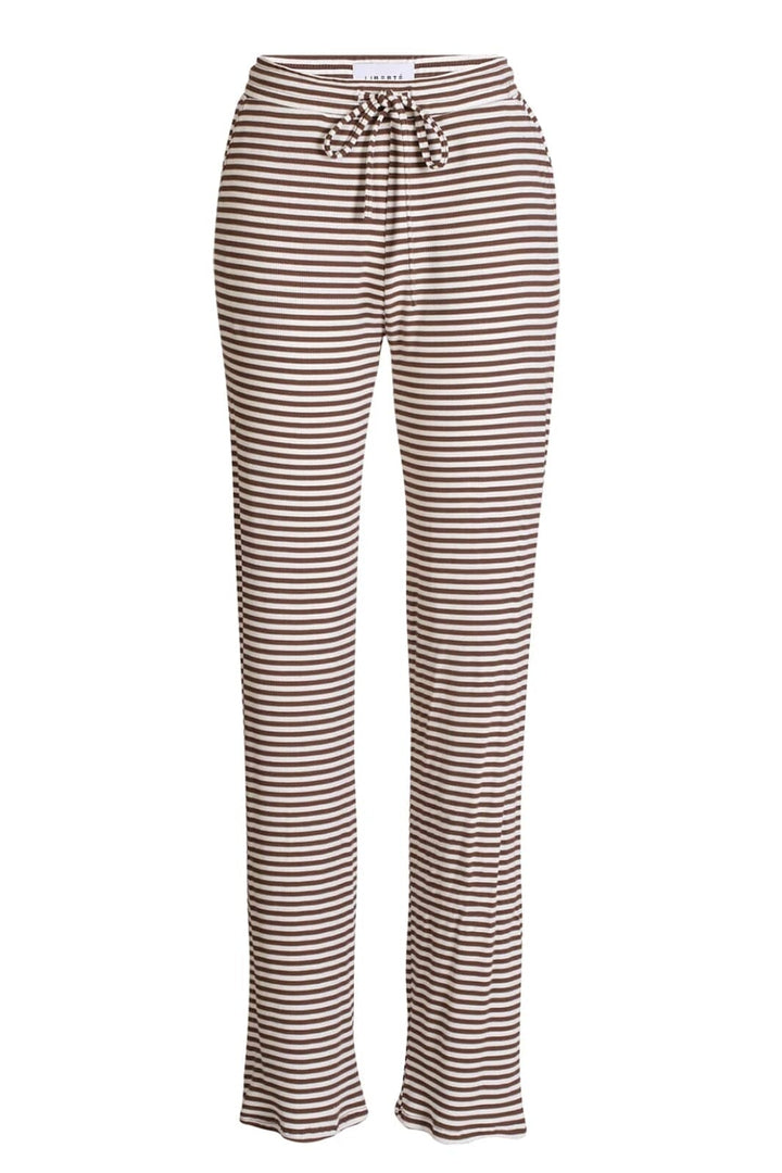 Liberte - Natalia-Straight-Pants 22061 - Brown Creme Stripe
