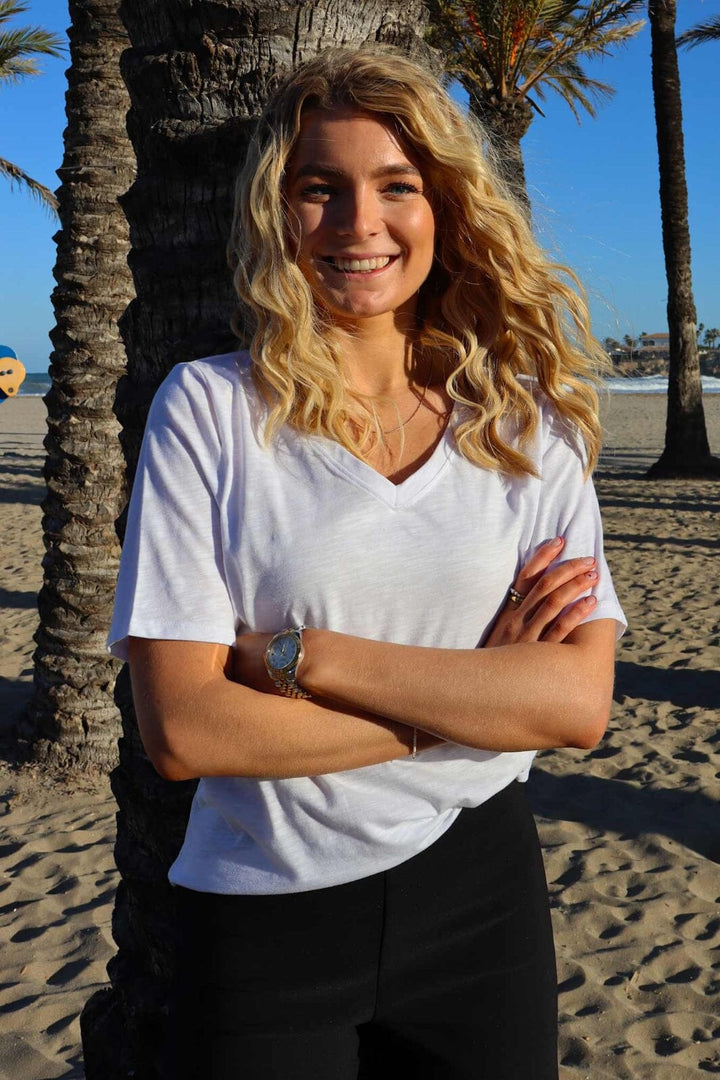 Liberte - Ulla-Ss-Vneck-Tshirt 21675 - Baby Blue