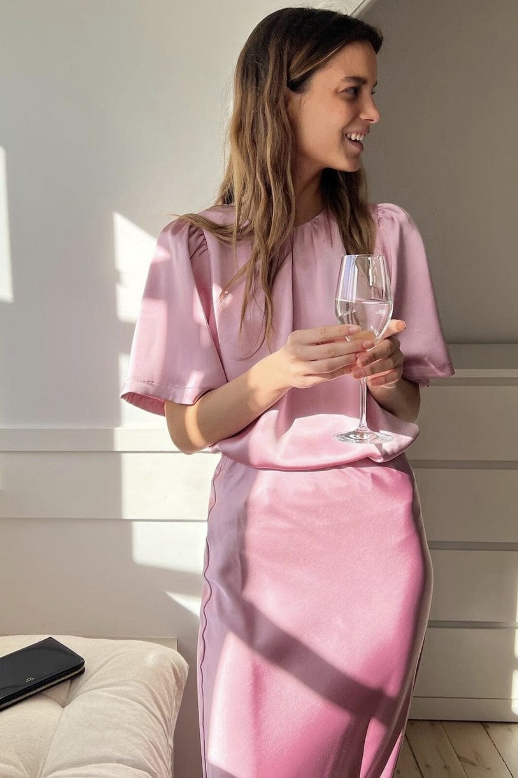 Forudbestilling - Neo Noir - Florina Heavy Sateen Blouse - ROSE (April/Maj) Bluser 