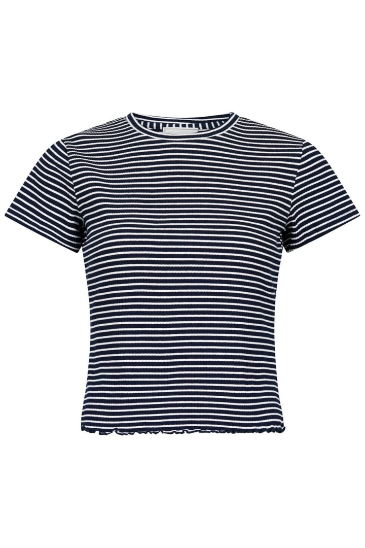 Forudbestilling - Neo Noir - Lonnie Stripe Tee - Dark Navy T-shirts 