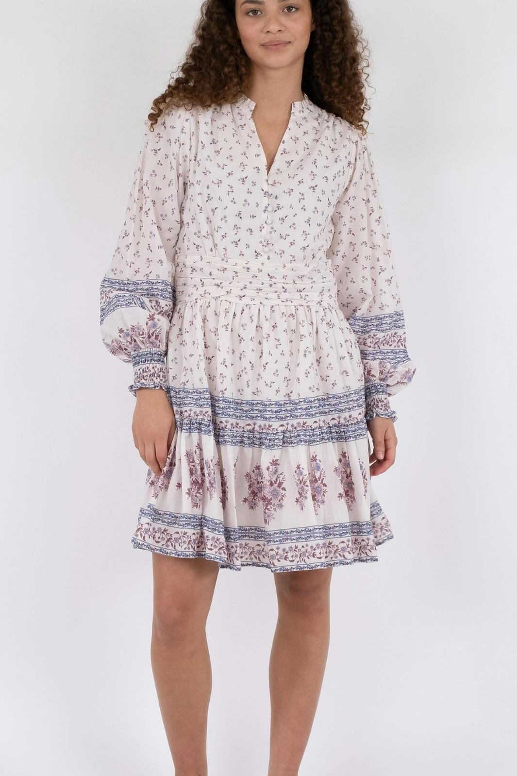 Neo Noir - Malti Mini Border Dress - Ash Rose