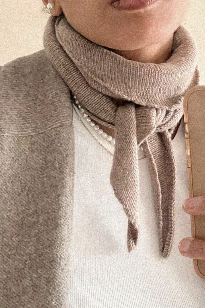 Forudbestilling - Neo Noir - Misty Knit Scarf - Beige Melange (April/Maj) Tørklæder 