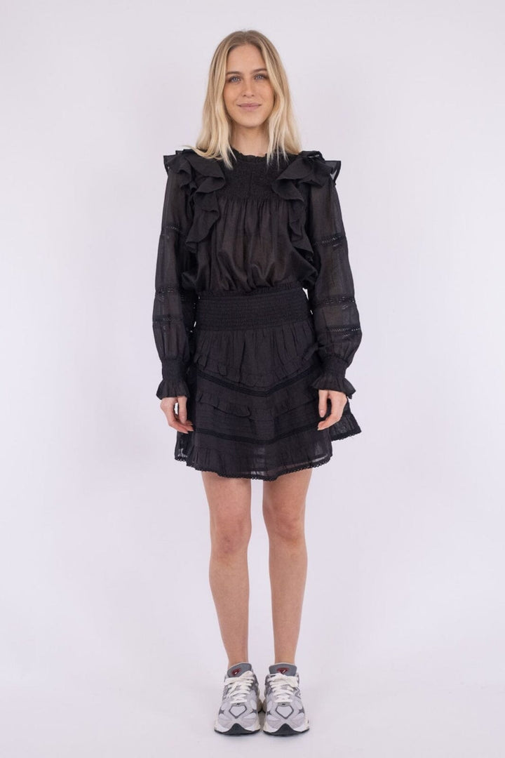 Forudbestilling - Neo Noir - Sarna S Voile Blouse - Black - (Marts) Bluser 