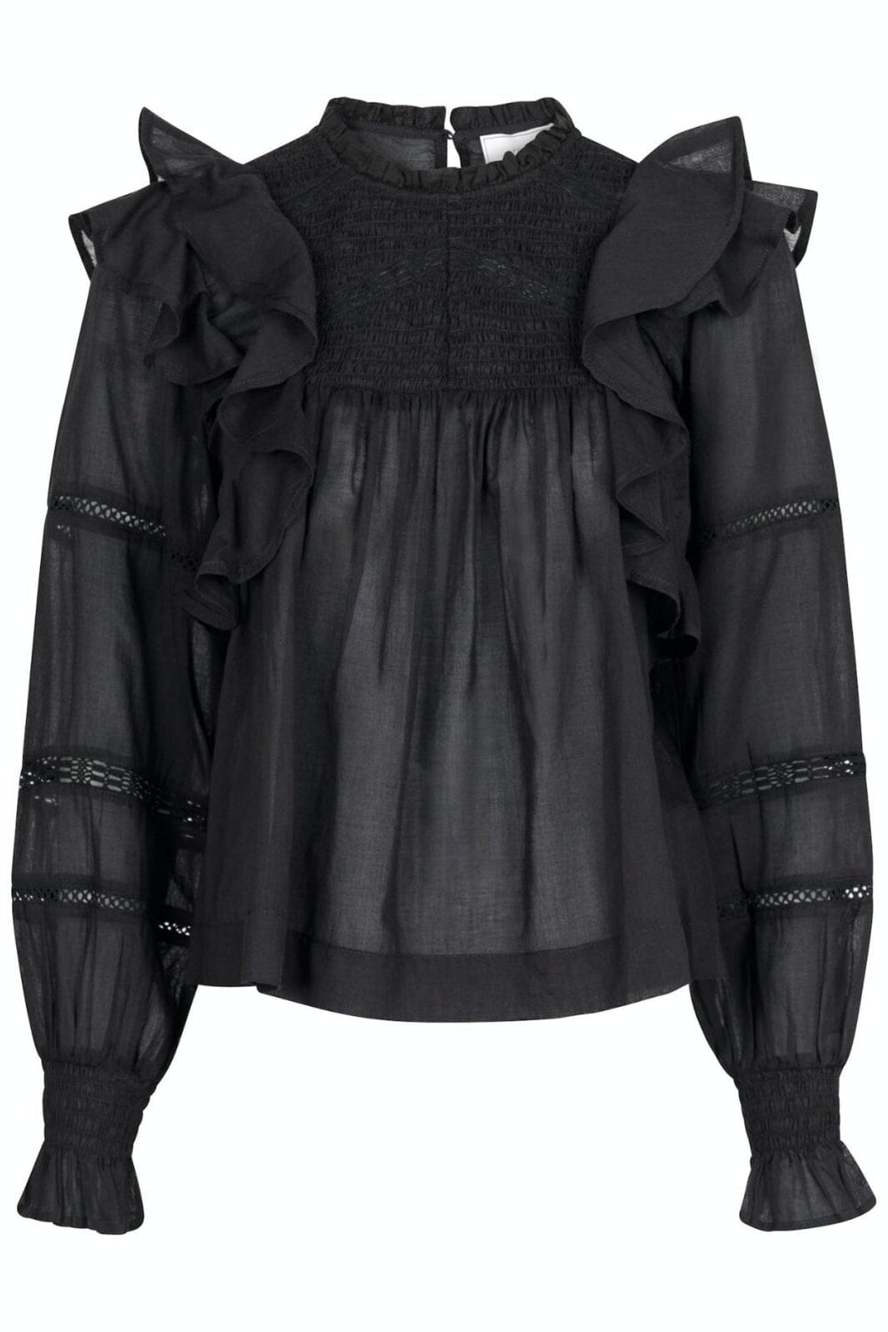 Forudbestilling - Neo Noir - Sarna S Voile Blouse - Black - (Marts) Bluser 
