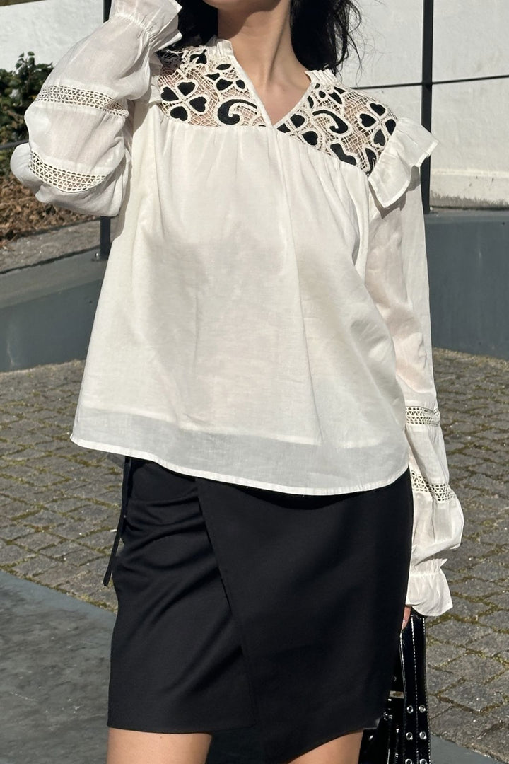 Forudbestilling - Noella - Salba Blouse 12590001 - 974 - Ivory Bluser 