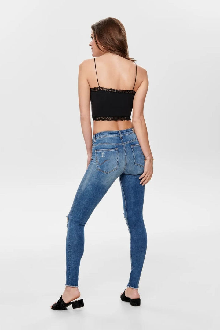 Only - Onlvicky Lace Seamless Cropped Top - 3210300 Black