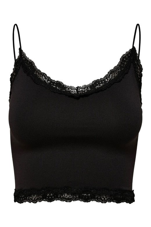 Only - Onlvicky Lace Seamless Cropped Top - 3210300 Black