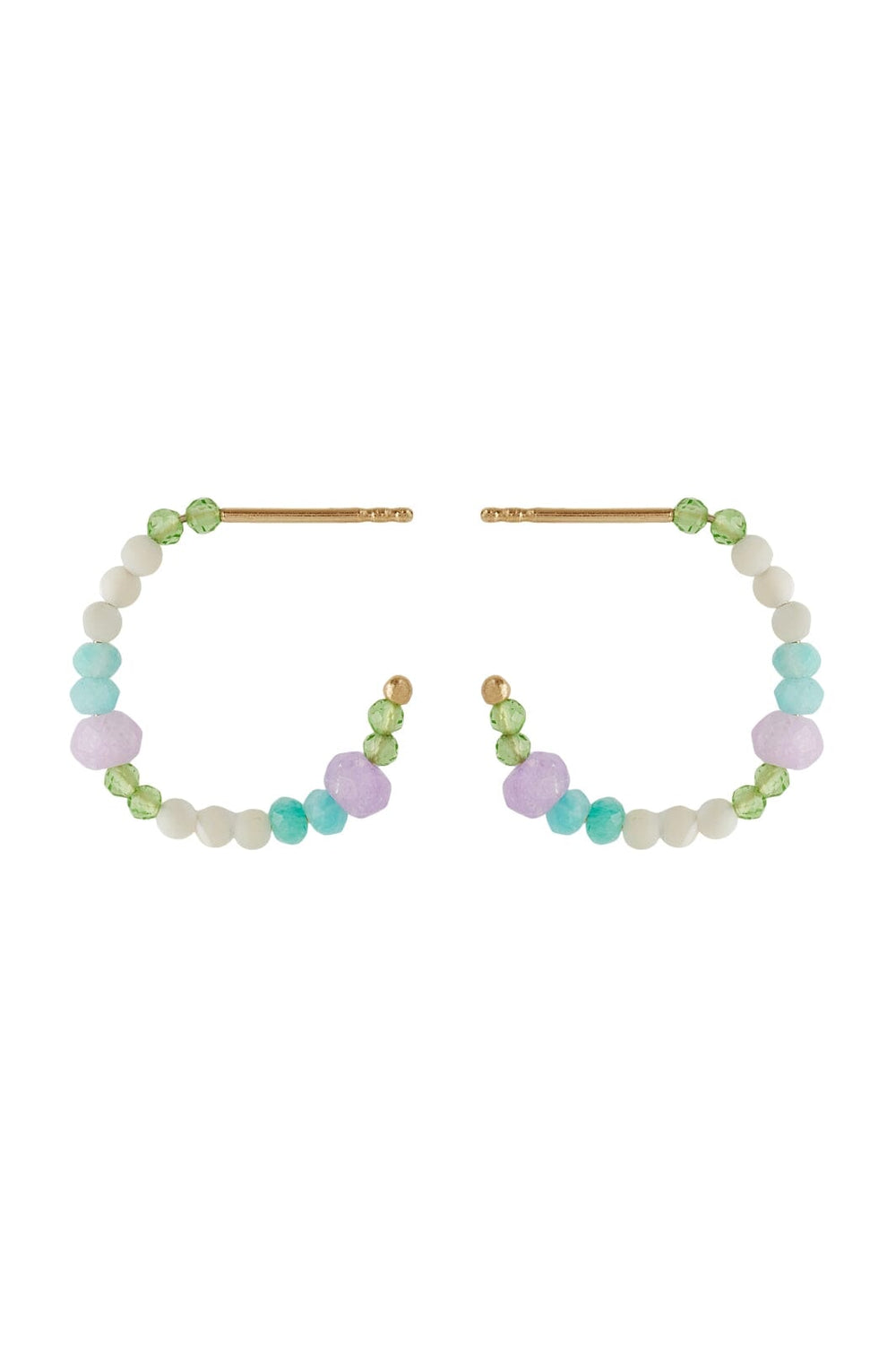 Forudbestilling - Pernille Corydon Jewellery - Sea Colour Hoops - Gold Øreringe 