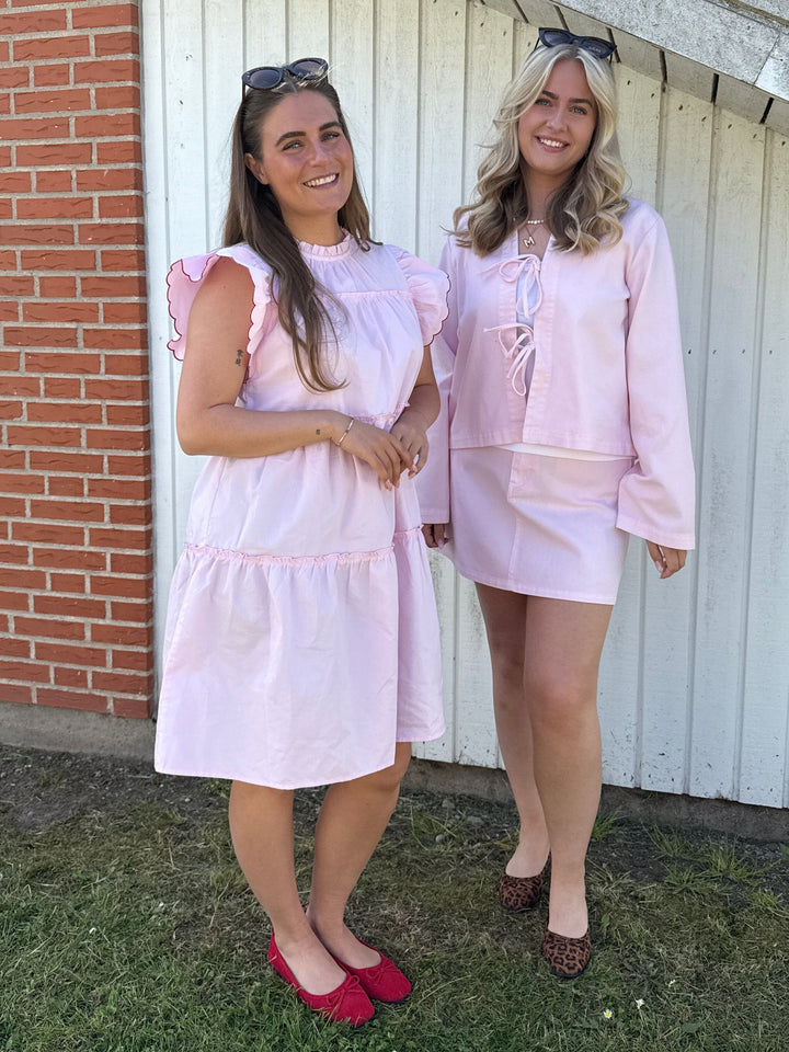 Forudbestilling - Pieces - Pcflora A-Shape Denim Skirt Fsy - 4807563 Pink-A-Boo Nederdele 