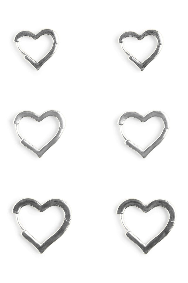 Pieces - Pcjikka Earrings 3-Pack - 4979354 Silver Colour