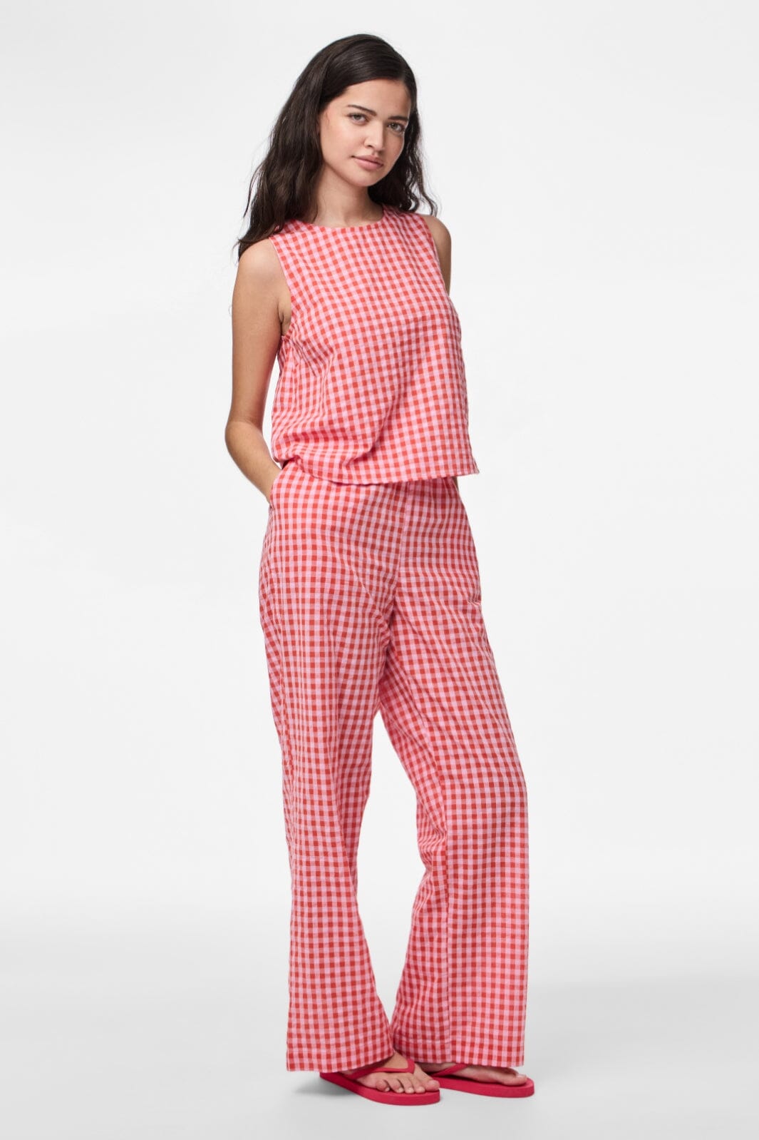 Pieces - Pcliliane Wide Pants - 4953081 Ballerina Red