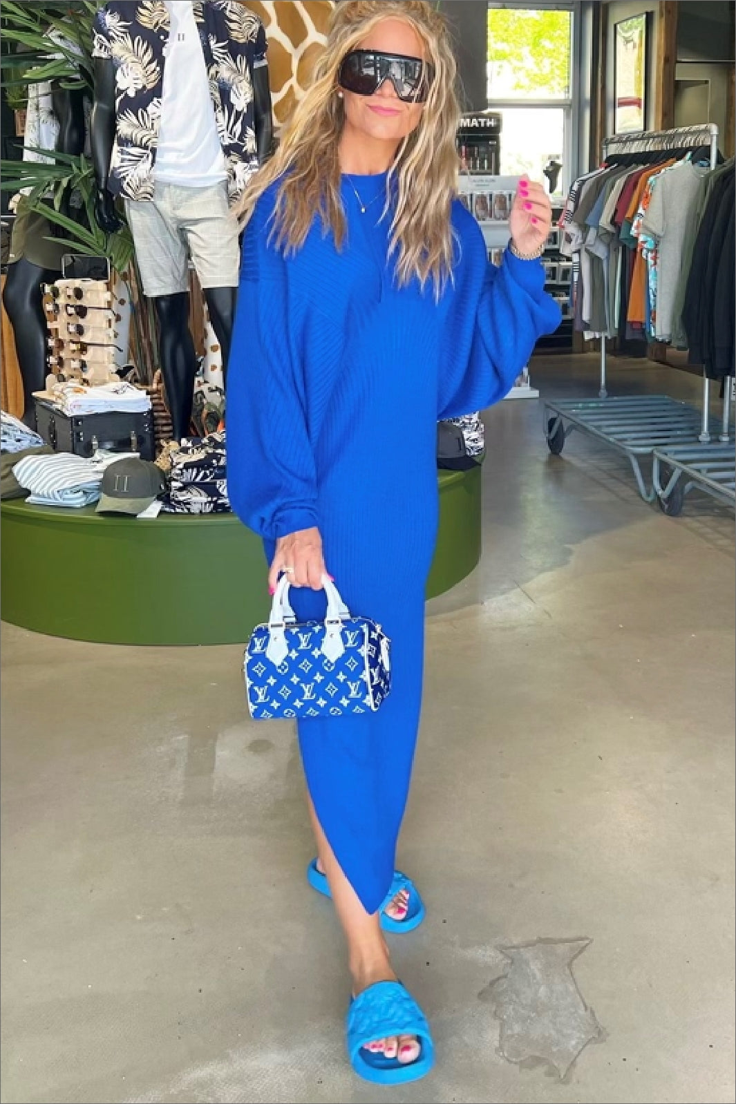 Forudbestilling - Valentin Studio - Cosy Knit Dress - Clear Blue (Midt/slut Juni) Kjoler 