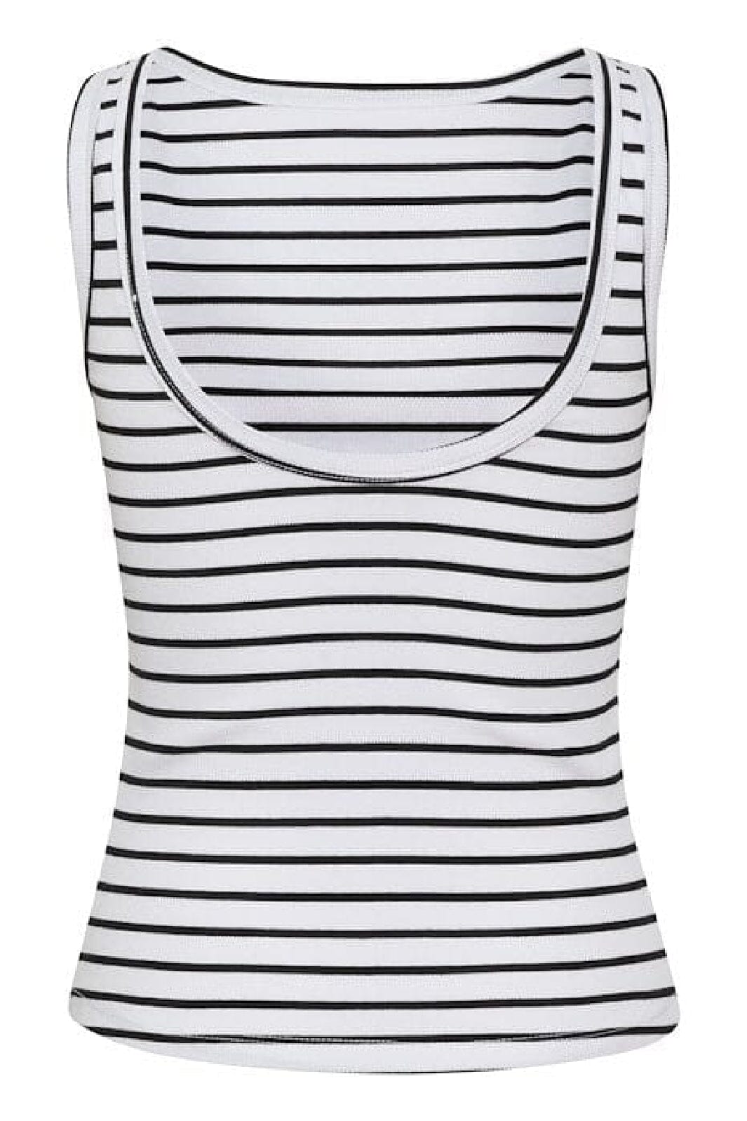 Gestuz - DrewGZ sl reversible stripe top NOOS - Bright White Black stripe Toppe 