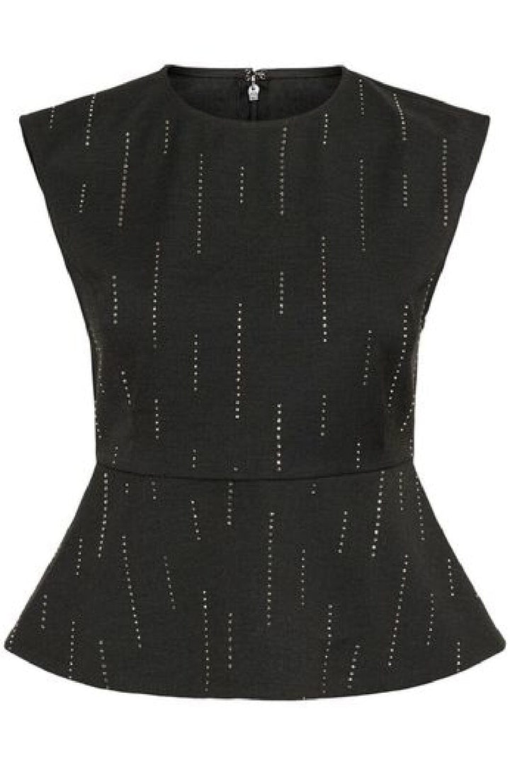 Gestuz - Gzadira Peplum Top 10910709 - 100494 - Dark Grey Melange Bluser 