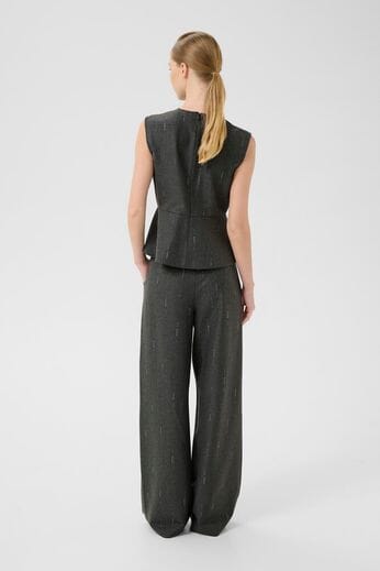 Gestuz - Gzadira Peplum Top 10910709 - 100494 - Dark Grey Melange Bluser 