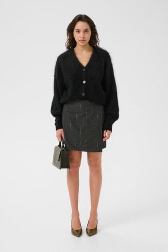 Gestuz - Gzadira Wrap Skirt 10910710 - 100494 - Dark Grey Melange Nederdele 