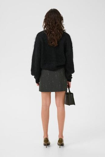 Gestuz - Gzadira Wrap Skirt 10910710 - 100494 - Dark Grey Melange Nederdele 