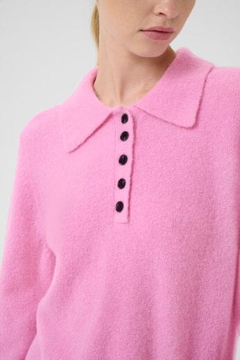 Gestuz - Gzalpha Polo Pullover 10910589 - 108700 - Begonia Mélange Strikbluser 