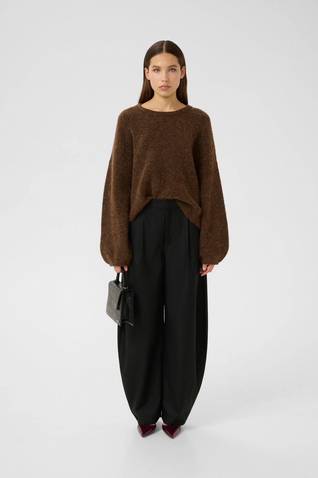 Gestuz - Gzalpha Slit Pullover 10910590 - 108310 - Buff Mélange Strikbluser 