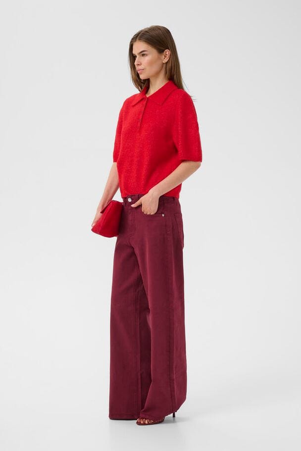 Gestuz - Gzalpha Ss Polo Pullover 10910852 - 109238 - Postbox Mélange Strikbluser 