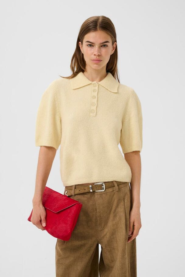 Gestuz - Gzalpha Ss Polo Pullover 10910852 - 109240 - Frozen Dew Mélange Strikbluser 