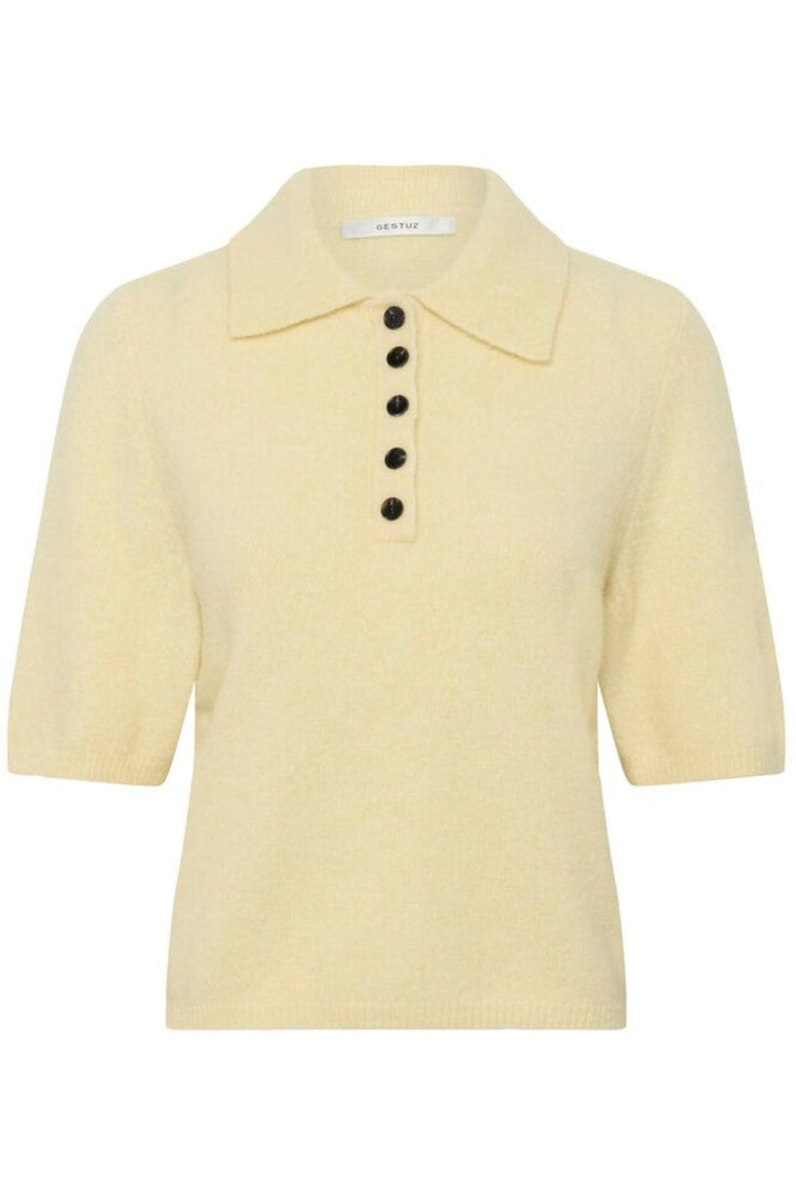 Gestuz - Gzalpha Ss Polo Pullover 10910852 - 109240 - Frozen Dew Mélange Strikbluser 