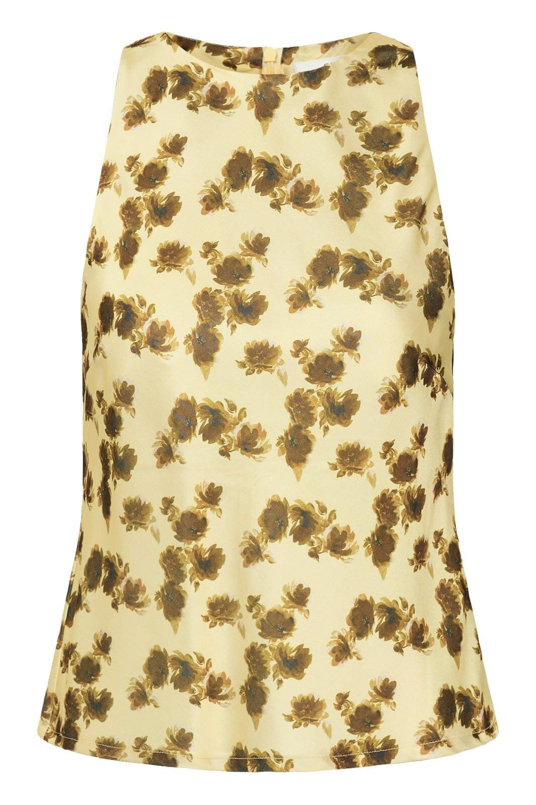 Gestuz - Gzchery P Blouse 10911321 - 109591 - Lemon Yellow Olive Flower Toppe 