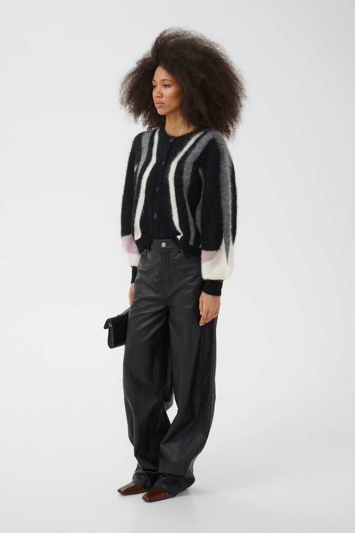 Gestuz - Gzdebbie Multi Cardigan 10911645 - 1000039 - Black/Off White/Grey/Quail Cardigans 