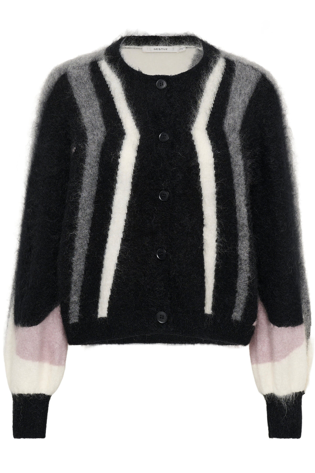 Gestuz - Gzdebbie Multi Cardigan 10911645 - 1000039 - Black/Off White/Grey/Quail Cardigans 