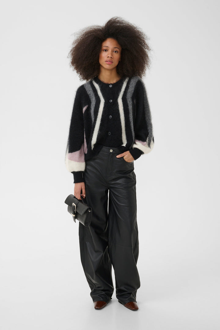 Gestuz - Gzdebbie Multi Cardigan 10911645 - 1000039 - Black/Off White/Grey/Quail Cardigans 