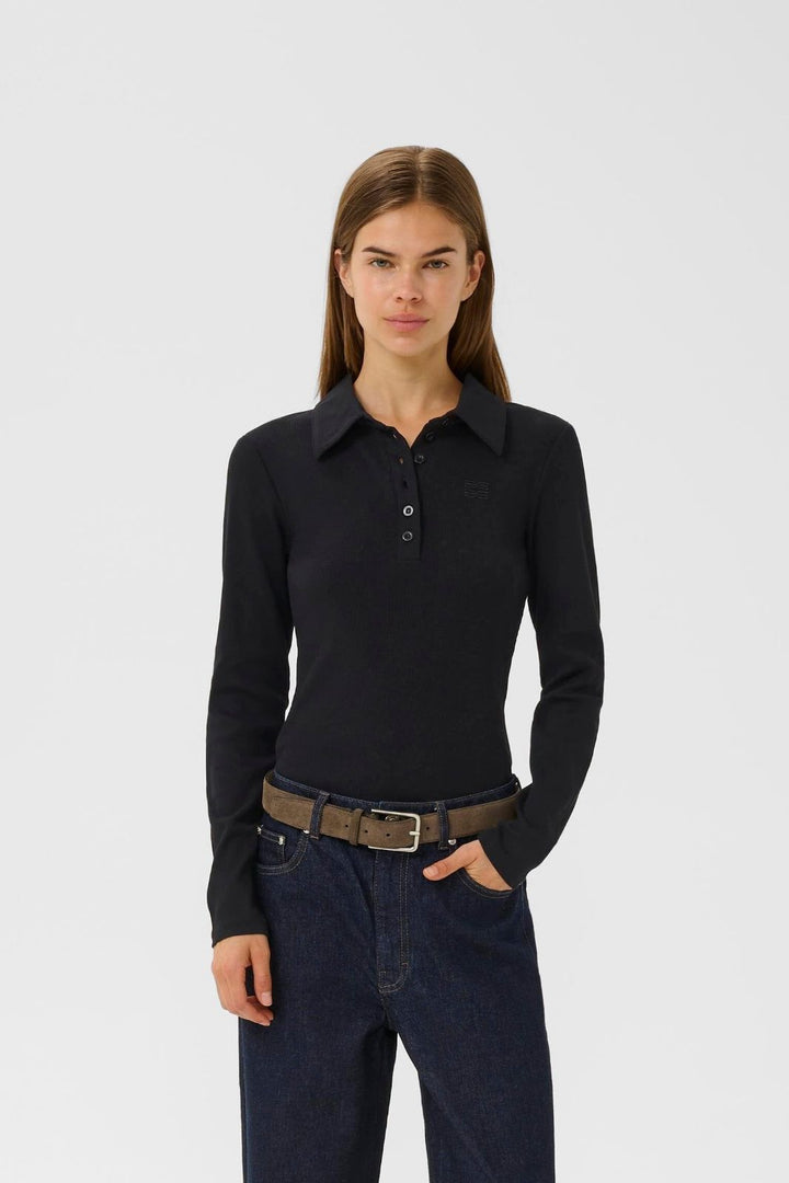 Gestuz - Gzdrew Ls Polo Top 10910690 - 100017 - Black Bluser 