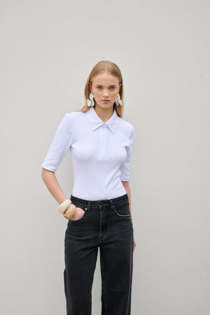 Gestuz - Gzdrew Polo Top 10910952 - 110601 - Bright White Toppe 