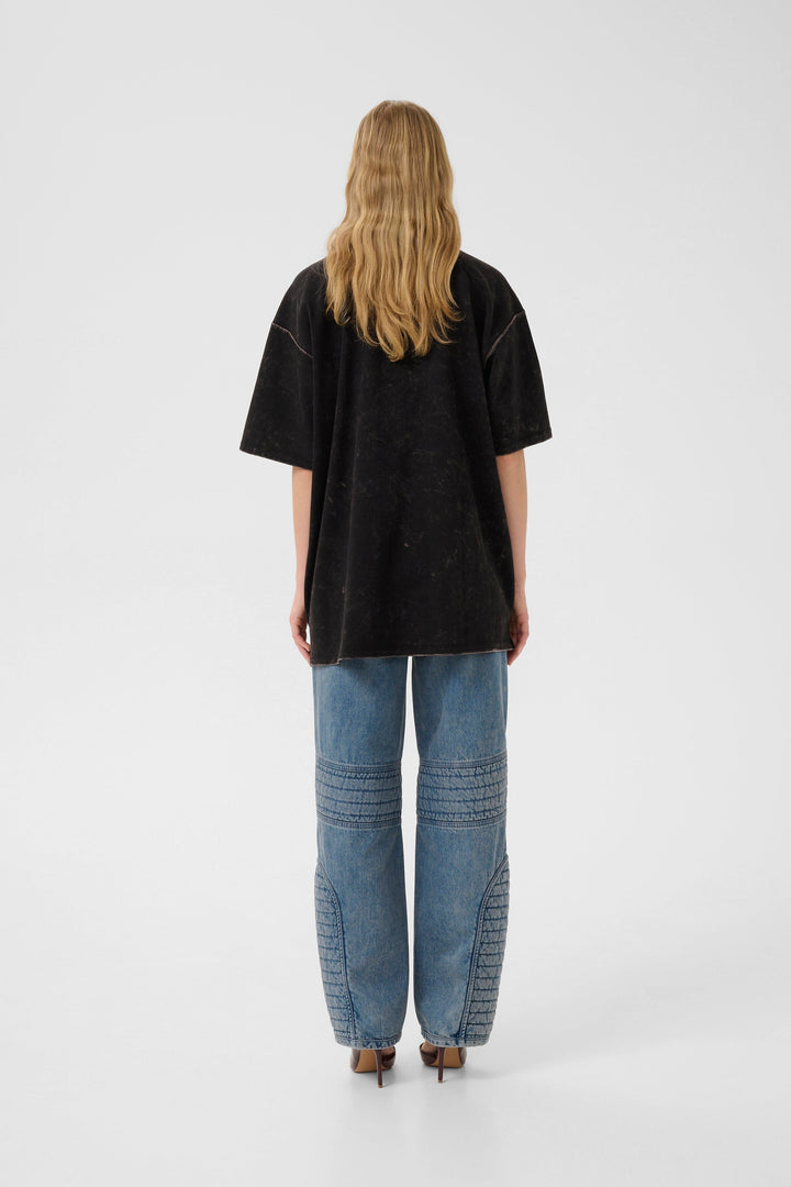 Gestuz - Gzneia Oz Tee 10910657 - 108377 - Black Brown Washed T-shirts 