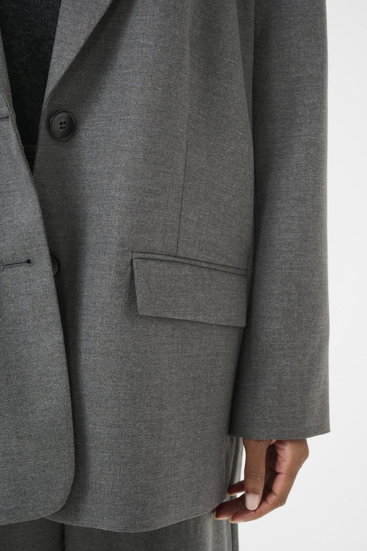 Gestuz - Gzpaula Melange Oz Blazer 10910493 - 100494 - Dark Grey Melange