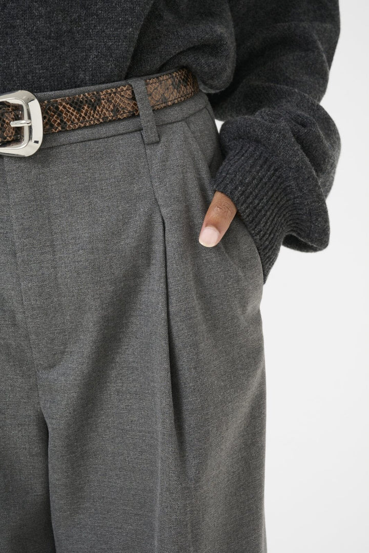 Gestuz - Gzpaula Melange Wide Pants 10910494 - 100494 - Dark Grey Melange