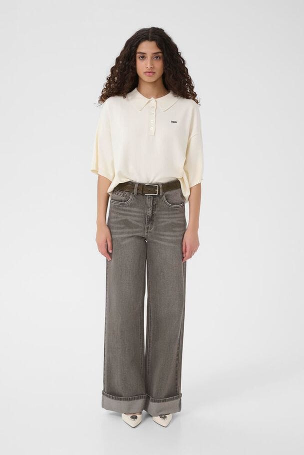 Gestuz - Gzsara Wide Jeans 10910809 - 102235 - Washed Light Grey Jeans 