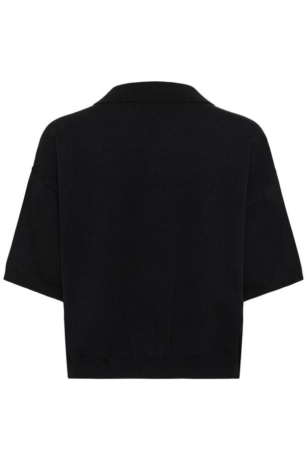 Gestuz - Gztalla Ss Polo Pullover 10910940 - 100017 - Black Strikbluser 