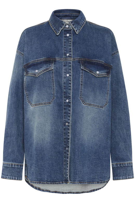 Gestuz - Gzviva Oz Shirt 10910575 - 108303 - Vintage Blue Denim Skjorter 