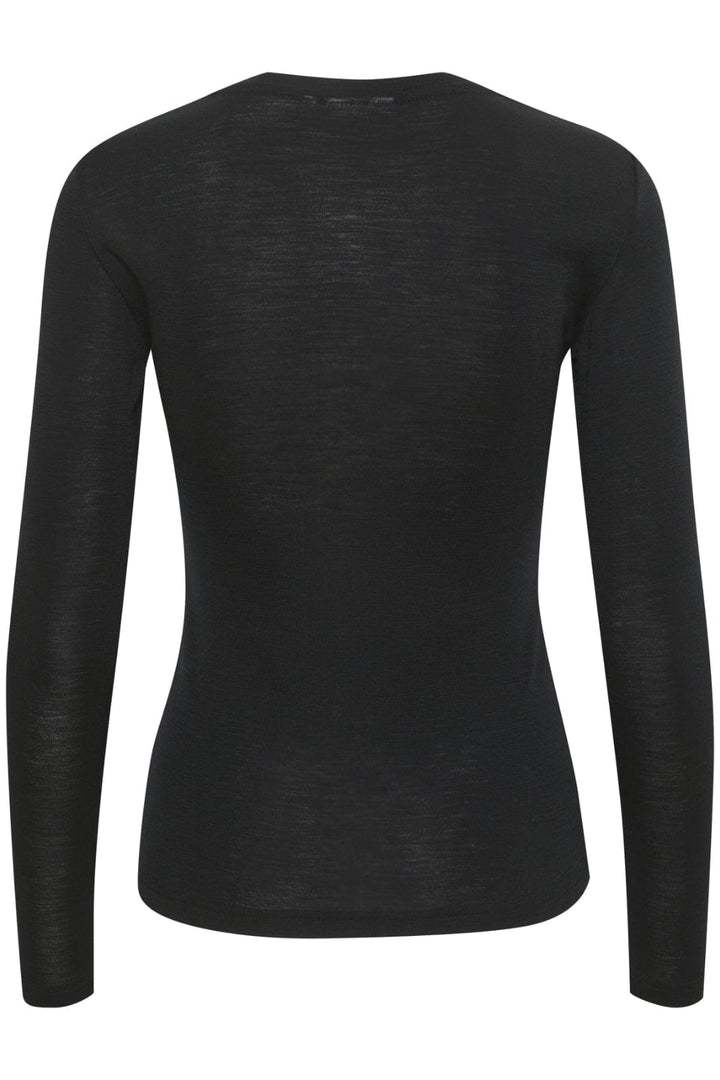 Gestuz - NiniaGZ ls wool roundneck - Black Bluser 