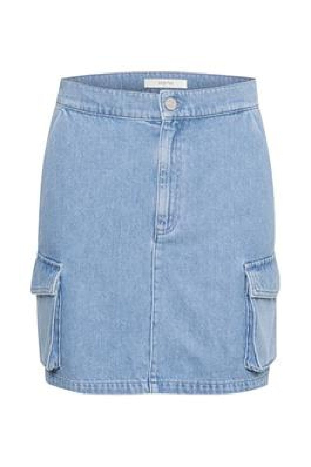 Gestuz - ValettaGZ MW mini skirt - Mid blue washed 