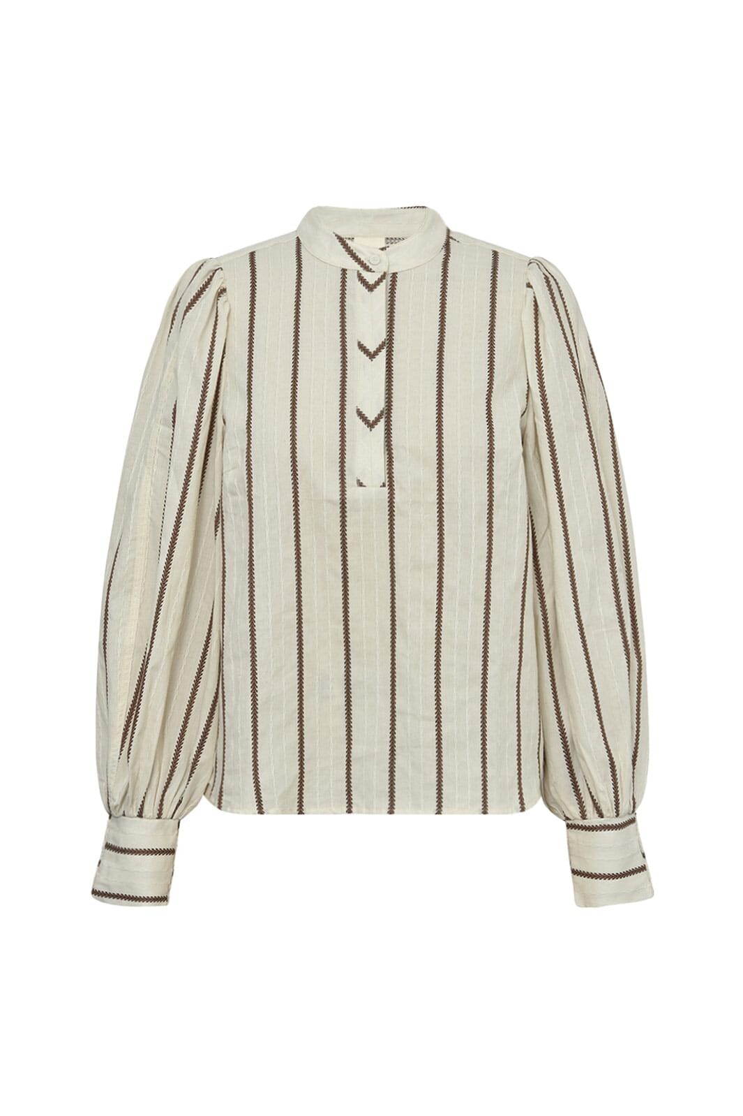 Gossia - Annemaigo Jo Blouse G2774 - Off-White/Brown Stripes