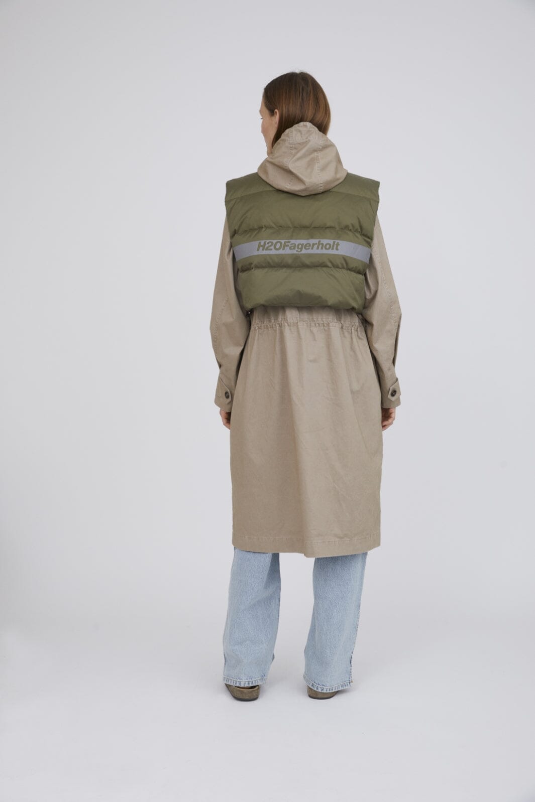 H2O Fagerholt - Sherlock Coat - 3592 Sand/Dark Green Moss Jakker 