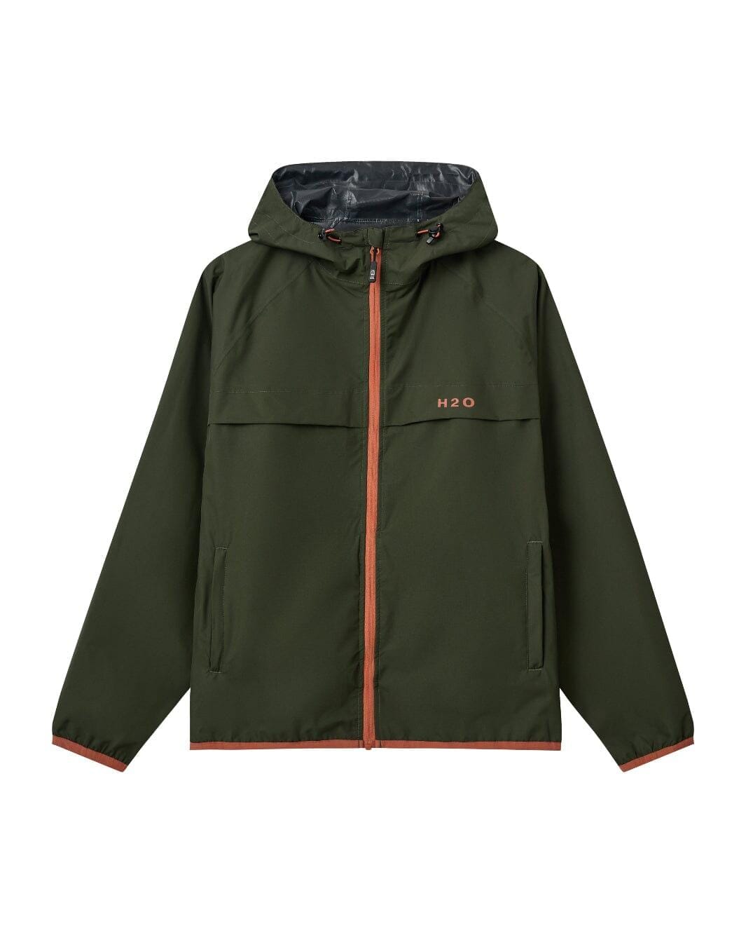H2O - H2Rømø Festival Lw Rain Jacket Packable 100980-2 - 7022 - Army/Autumn Leaf Regntøj 