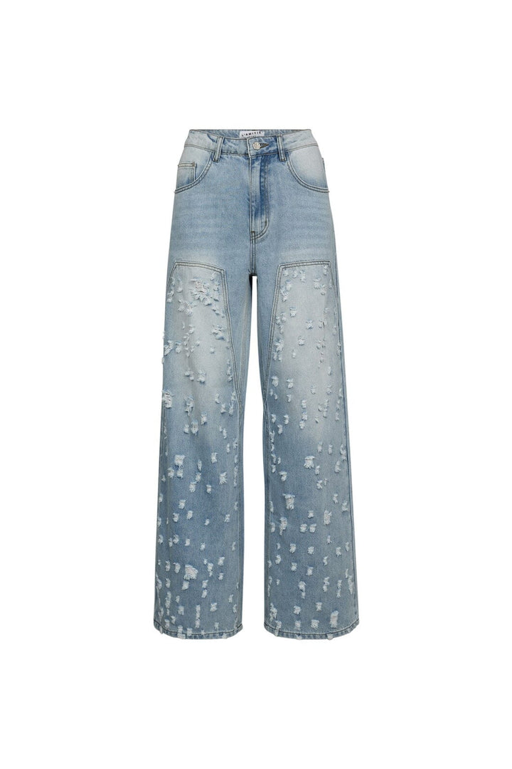Haute L'Amitié - Bleach Distressed Patch Tall Jeans HL10354 - Bleached Denim